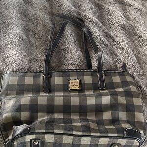 Dooney & Bourke Black and Gray Checkered Shoulder Bag